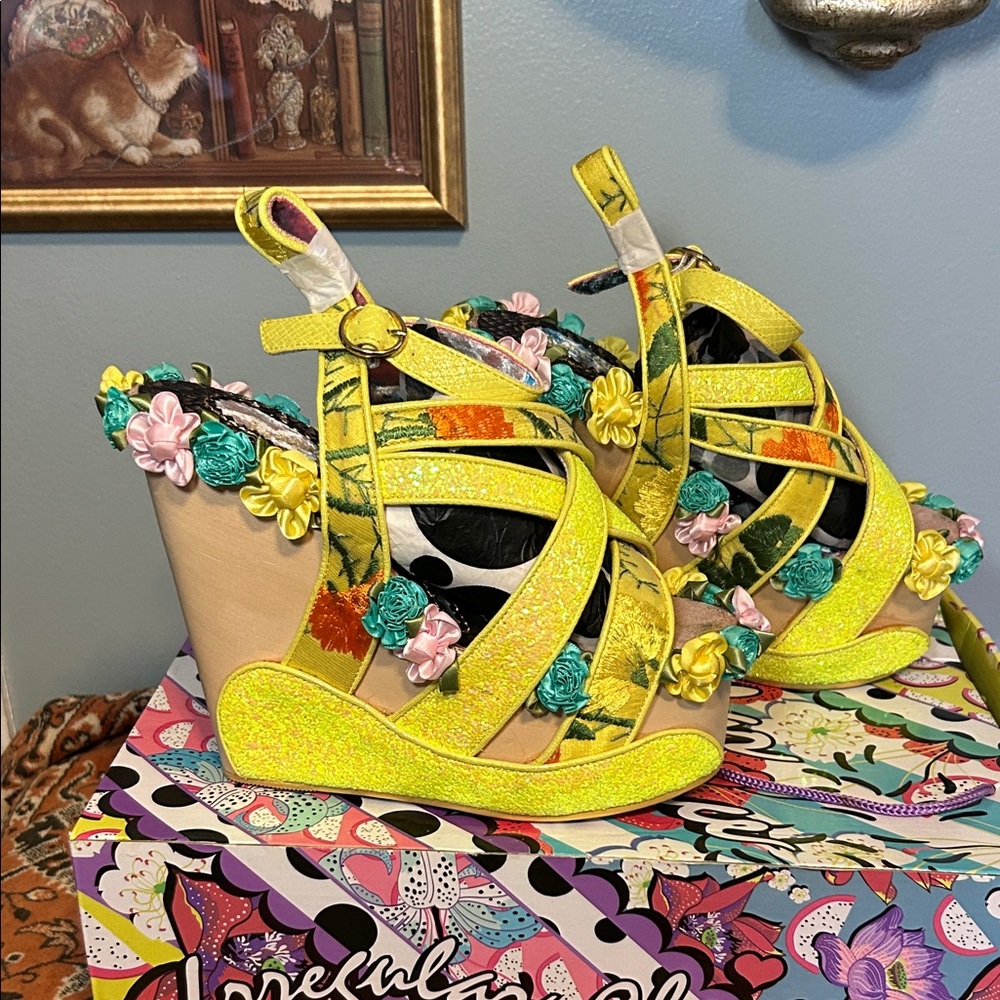 Colorful Floral Wedge Sandals Irregular Choice